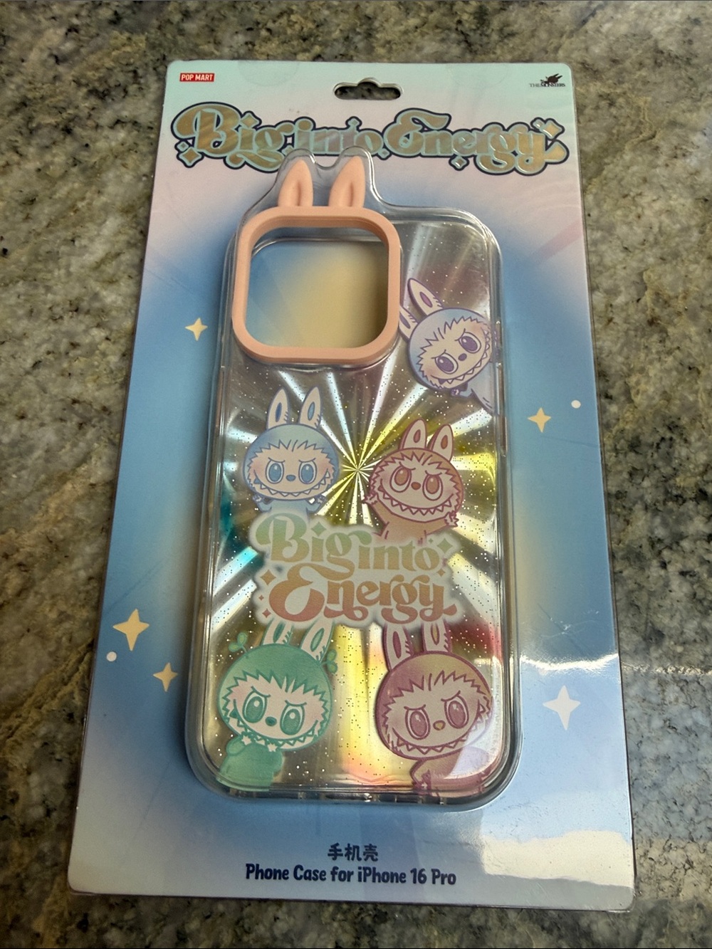 Iridescent Bunny Ear Phone Case for iPhone 16 Pro -